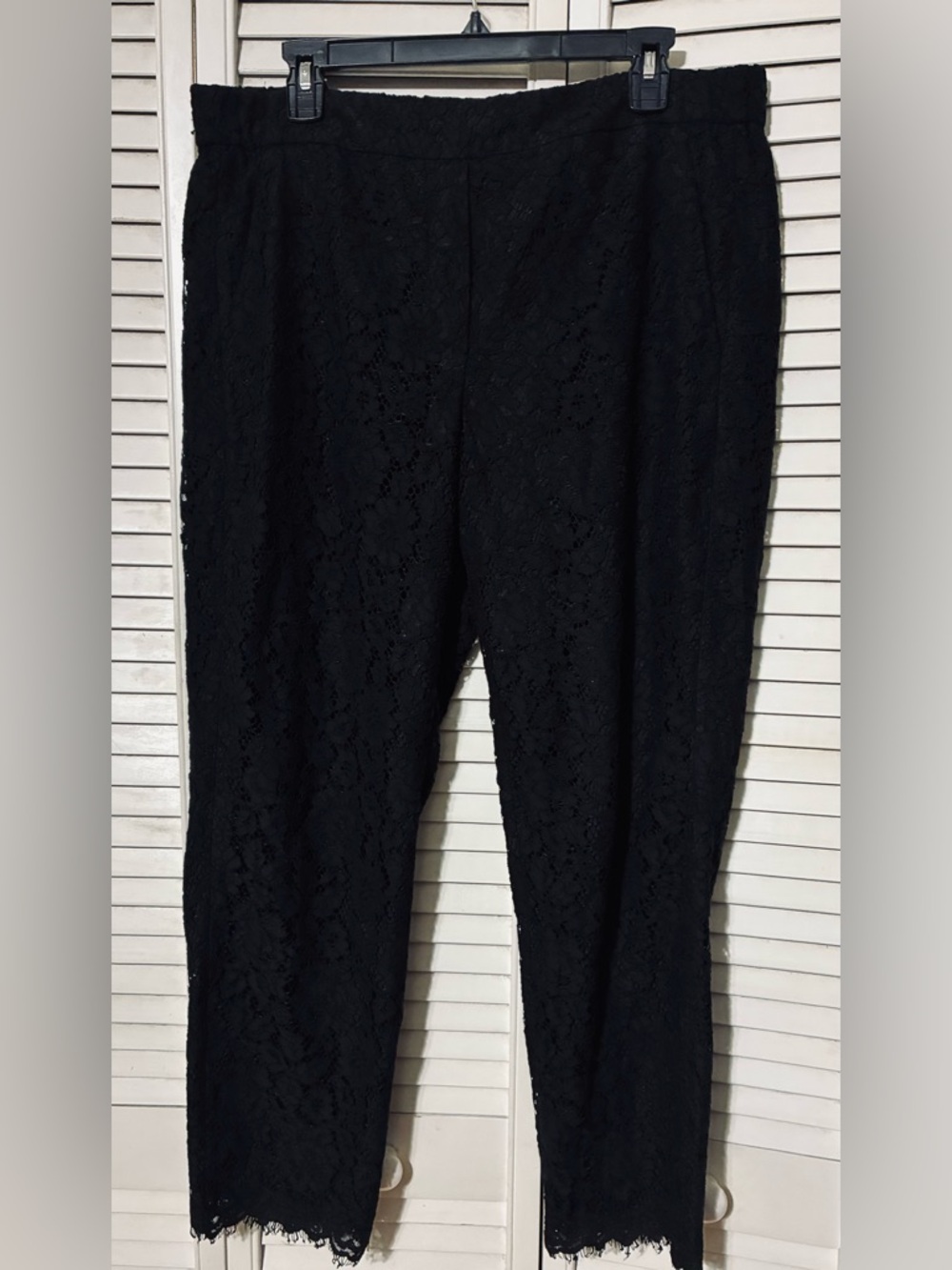 J Crew 12T Black Lace capris Pants